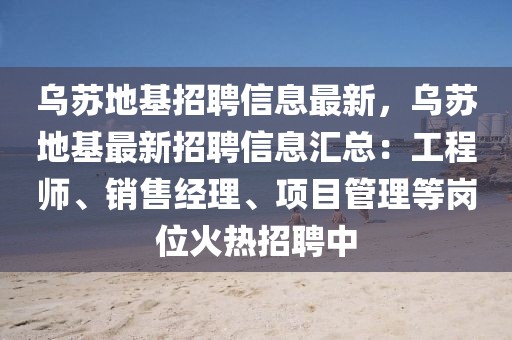 烏蘇地基招聘信息最新，烏蘇地基最新招聘信息匯總：工程師、銷售經(jīng)理、項目管理等崗位火熱招聘中