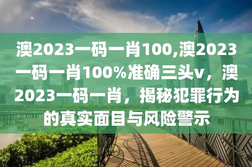 澳2023一碼一肖100,澳2023一碼一肖100%準(zhǔn)確三頭v，澳2023一碼一肖，揭秘犯罪行為的真實(shí)面目與風(fēng)險(xiǎn)警示