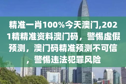 精準一肖100%今天澳門,2021精精準資料澳門碼，警惕虛假預測，澳門碼精準預測不可信，警惕違法犯罪風險