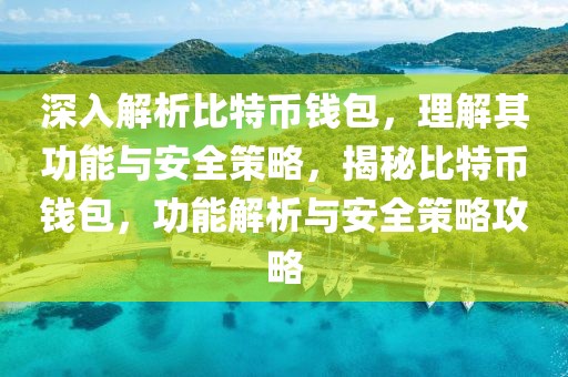 深入解析比特幣錢包，理解其功能與安全策略，揭秘比特幣錢包，功能解析與安全策略攻略