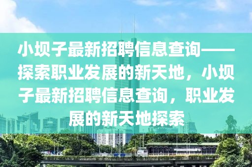 小壩子最新招聘信息查詢——探索職業(yè)發(fā)展的新天地，小壩子最新招聘信息查詢，職業(yè)發(fā)展的新天地探索