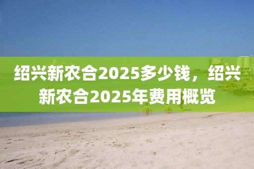 紹興新農(nóng)合2025多少錢，紹興新農(nóng)合2025年費用概覽