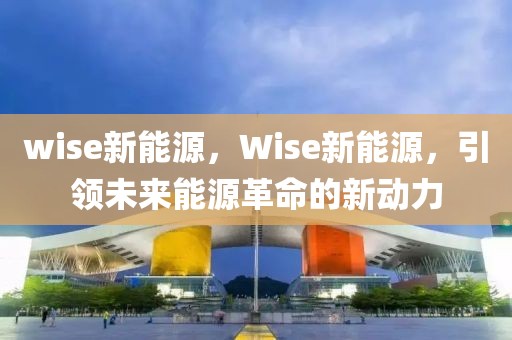 wise新能源，Wise新能源，引領(lǐng)未來能源革命的新動(dòng)力