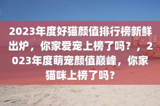 2023年度好貓顏值排行榜新鮮出爐，你家愛寵上榜了嗎？，2023年度萌寵顏值巔峰，你家貓咪上榜了嗎？