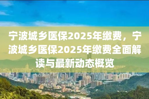 寧波城鄉(xiāng)醫(yī)保2025年繳費(fèi)，寧波城鄉(xiāng)醫(yī)保2025年繳費(fèi)全面解讀與最新動(dòng)態(tài)概覽