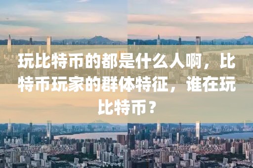 玩比特幣的都是什么人啊，比特幣玩家的群體特征，誰在玩比特幣？