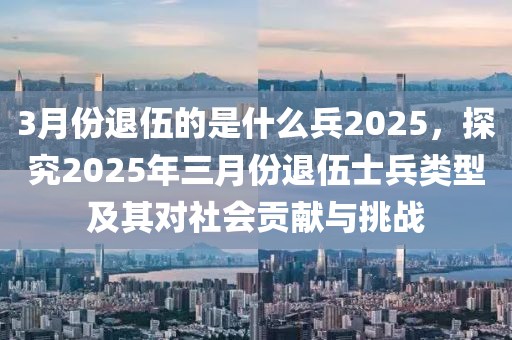 3月份退伍的是什么兵2025，探究2025年三月份退伍士兵類型及其對社會貢獻與挑戰(zhàn)