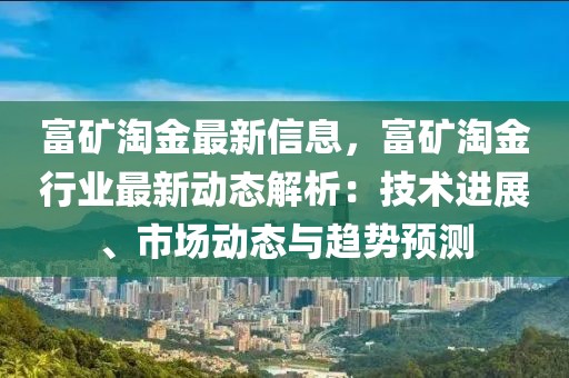 富礦淘金最新信息，富礦淘金行業(yè)最新動(dòng)態(tài)解析：技術(shù)進(jìn)展、市場動(dòng)態(tài)與趨勢預(yù)測