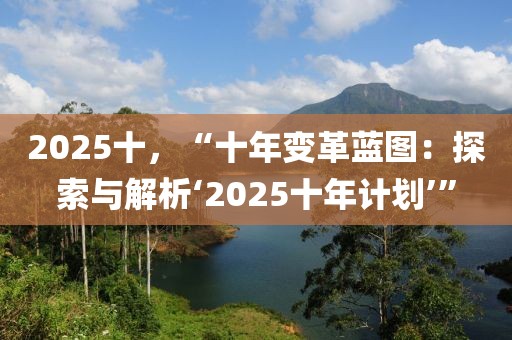 2025十，“十年變革藍(lán)圖：探索與解析‘2025十年計劃’”