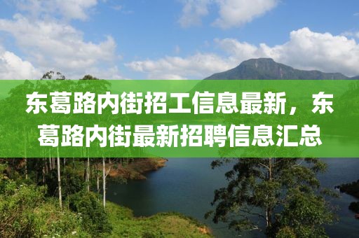 東葛路內(nèi)街招工信息最新，東葛路內(nèi)街最新招聘信息匯總