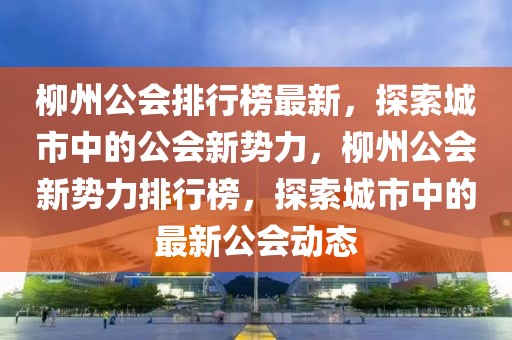 柳州公會排行榜最新，探索城市中的公會新勢力，柳州公會新勢力排行榜，探索城市中的最新公會動態(tài)