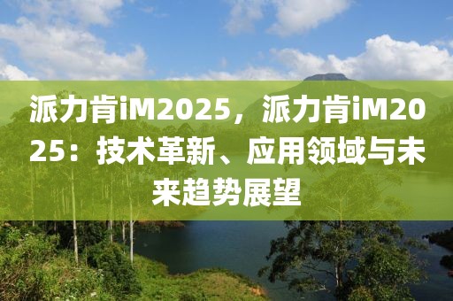 派力肯iM2025，派力肯iM2025：技術(shù)革新、應(yīng)用領(lǐng)域與未來趨勢展望