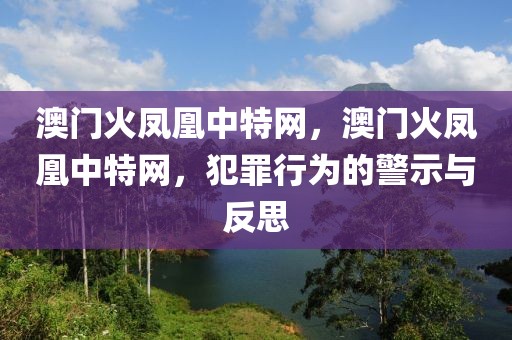 澳門火鳳凰中特網(wǎng)，澳門火鳳凰中特網(wǎng)，犯罪行為的警示與反思