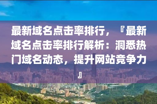 最新域名點擊率排行，『最新域名點擊率排行解析：洞悉熱門域名動態(tài)，提升網(wǎng)站競爭力』