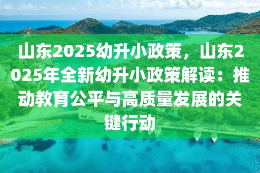 山東2025幼升小政策，山東2025年全新幼升小政策解讀：推動教育公平與高質(zhì)量發(fā)展的關(guān)鍵行動