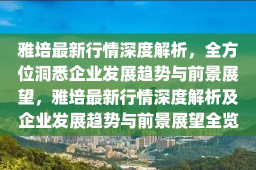 雅培最新行情深度解析，全方位洞悉企業(yè)發(fā)展趨勢與前景展望，雅培最新行情深度解析及企業(yè)發(fā)展趨勢與前景展望全覽