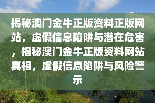 揭秘澳門金牛正版資料正版網(wǎng)站，虛假信息陷阱與潛在危害，揭秘澳門金牛正版資料網(wǎng)站真相，虛假信息陷阱與風(fēng)險(xiǎn)警示