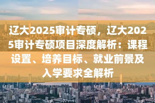 遼大2025審計(jì)專碩，遼大2025審計(jì)專碩項(xiàng)目深度解析：課程設(shè)置、培養(yǎng)目標(biāo)、就業(yè)前景及入學(xué)要求全解析