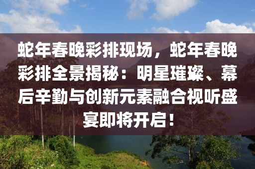 蛇年春晚彩排現(xiàn)場，蛇年春晚彩排全景揭秘：明星璀璨、幕后辛勤與創(chuàng)新元素融合視聽盛宴即將開啟！