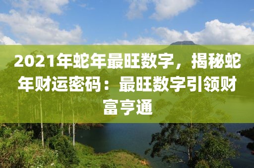 2021年蛇年最旺數(shù)字，揭秘蛇年財運密碼：最旺數(shù)字引領財富亨通