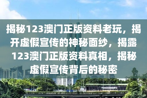 揭秘123澳門正版資料老玩，揭開虛假宣傳的神秘面紗，揭露123澳門正版資料真相，揭秘虛假宣傳背后的秘密