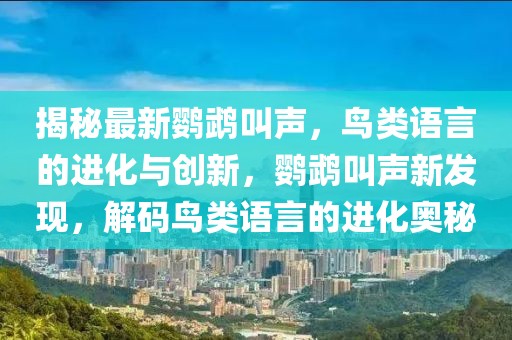 揭秘最新鸚鵡叫聲，鳥類語言的進(jìn)化與創(chuàng)新，鸚鵡叫聲新發(fā)現(xiàn)，解碼鳥類語言的進(jìn)化奧秘