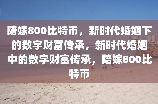 陪嫁800比特幣，新時代婚姻下的數(shù)字財富傳承，新時代婚姻中的數(shù)字財富傳承，陪嫁800比特幣