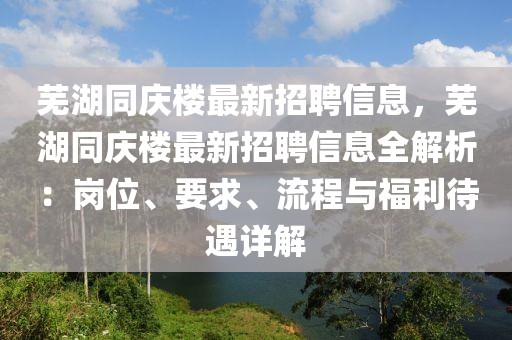 蕪湖同慶樓最新招聘信息，蕪湖同慶樓最新招聘信息全解析：崗位、要求、流程與福利待遇詳解