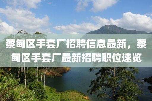 蔡甸區(qū)手套廠招聘信息最新，蔡甸區(qū)手套廠最新招聘職位速覽