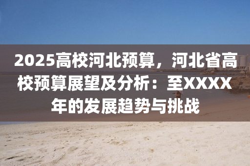 2025高校河北預(yù)算，河北省高校預(yù)算展望及分析：至XXXX年的發(fā)展趨勢與挑戰(zhàn)