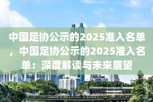 中國足協(xié)公示的2025準入名單，中國足協(xié)公示的2025準入名單：深度解讀與未來展望