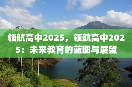 領(lǐng)航高中2025，領(lǐng)航高中2025：未來教育的藍圖與展望