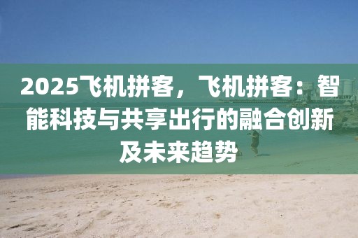 2025飛機(jī)拼客，飛機(jī)拼客：智能科技與共享出行的融合創(chuàng)新及未來趨勢(shì)