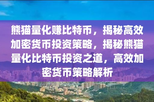 熊貓量化賺比特幣，揭秘高效加密貨幣投資策略，揭秘熊貓量化比特幣投資之道，高效加密貨幣策略解析