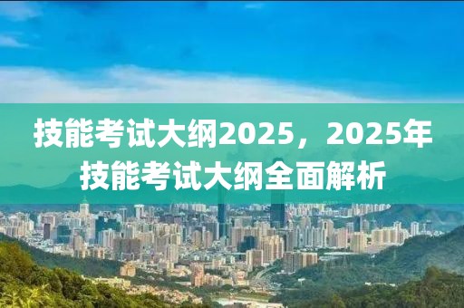 技能考試大綱2025，2025年技能考試大綱全面解析